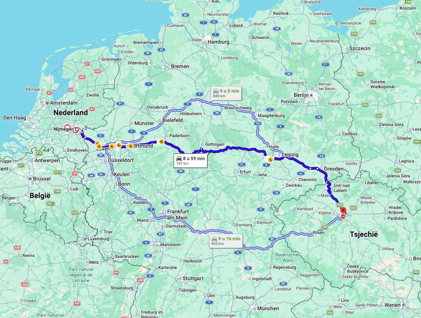 Vertrek naar Praha